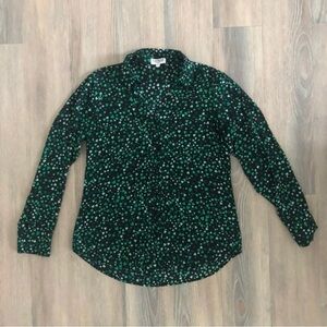 Express Shamrock Slim Fit Portofino Long Sleeve Blouse